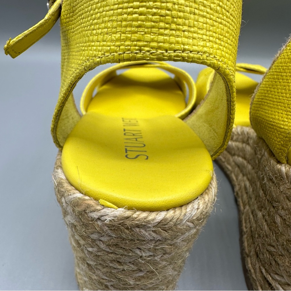 Stuart Weitzman Womens Mirela Espadrille Wedge Sandals Pistachio Yellow Size 8 - Picture 6 of 11